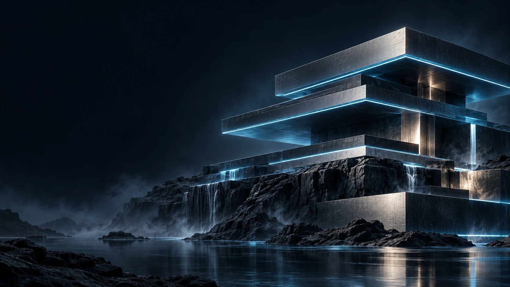 Architectural artwork of layered plateaus, reflecting strong foundations and new possibilities